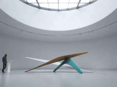 Modern Abstract Boomerang Sculpture  Low-poly 3D model