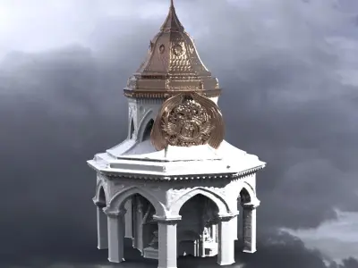 Steampunk Medieval Tower 4 3D model