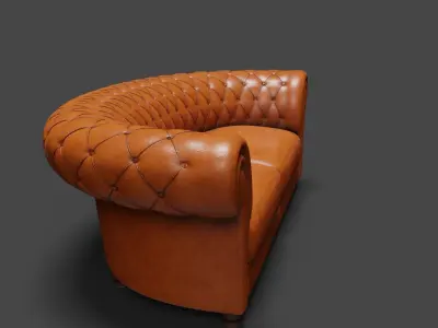 Leather Sofa Low-poly 3D model