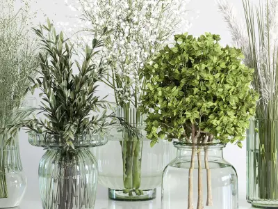 Collection Green Plants Bouquet Indoor 10 3D model