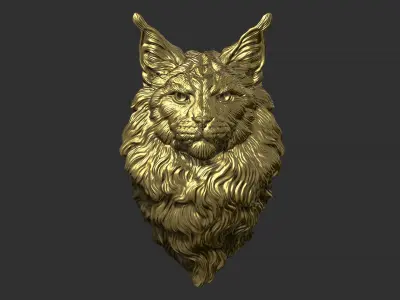 Maine Coon head 3D print model