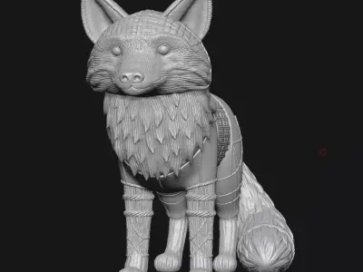 fox sculpture 3D print model