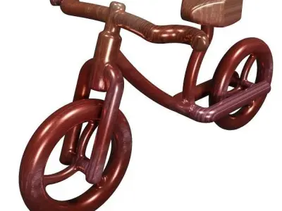 Wooden Bicycle Toy Low-poly 3D model