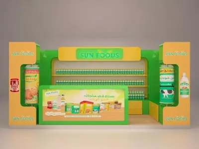 exhibition-stand-booth display stand for cosmetics 3D model
