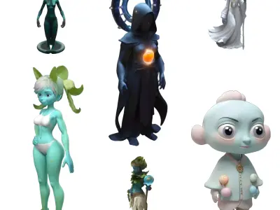 Mystical Beings Character Set 3D print model