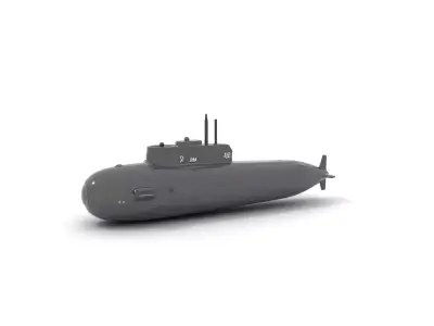 Sleek Submarine model pack Low-poly 3D model