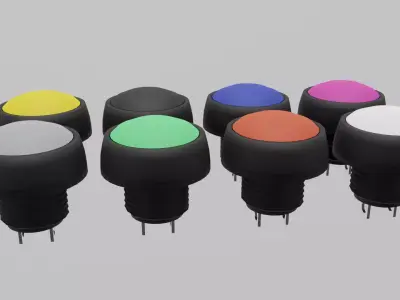 12mm Push Button Low-poly 3D model