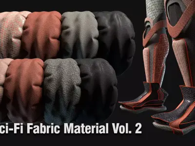 8 Sci-Fi Fabric Material Vol 2 -SBSAR Texture