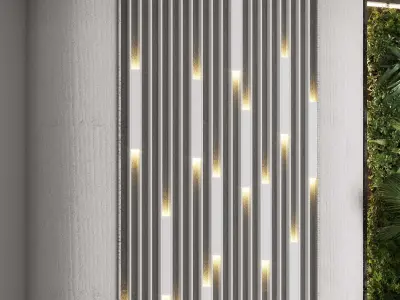 Vertical Wall Garden With concrete frame Low-poly 3D model