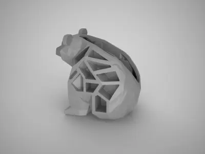 Geometric Bear Planter 3D print model