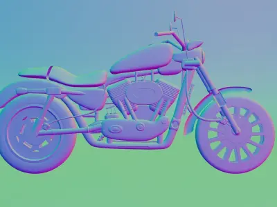 Realistic 3d highpoly motorcycle model harley davidson 3D model