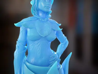 3D Printable Flower Girl Decorative Sculpture 3D print model