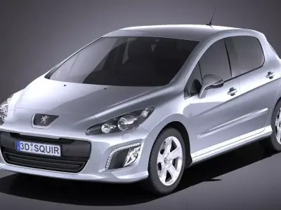 Peugeot 308 hatchback 5door 2013 VRAY 3D model