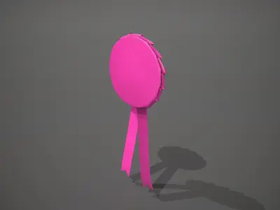 18th Birthday Rosette Badge Low-poly 3D model