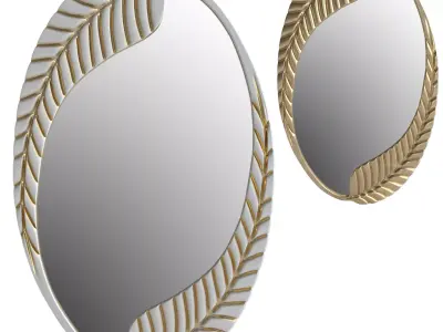 Mirror 2 leaf shaped wall 3D model