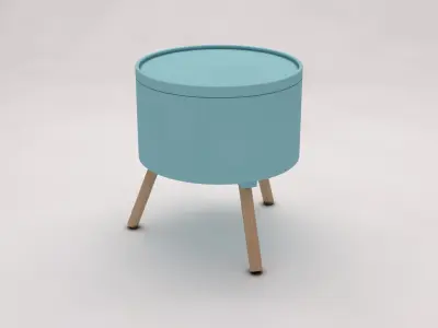 SIDE TABLE---Chest and tripod 3D model