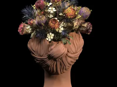 face vase decoration 3 3D model