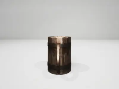 wooden jug Medieval UE4 Free low-poly 3D model
