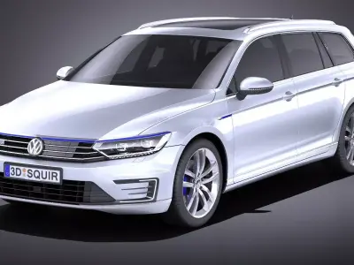 Volkswagen Passat Variant GTE 2015 VRAY 3D model
