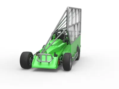 Northeast Dirt Modified stock car with side wing Scale 1 to 25 3D print model