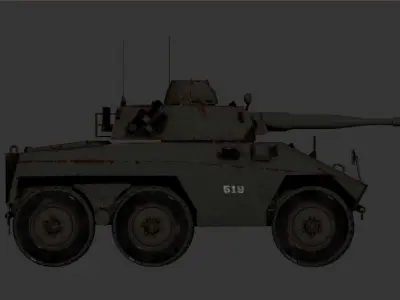 a 3D wireframe model of a military armored Low-poly 3D model