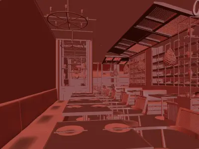 restaurant interior scenes 3D model