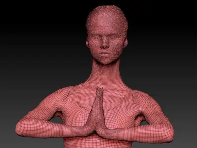 Woman practicing yoga 29 Low-poly 3D model