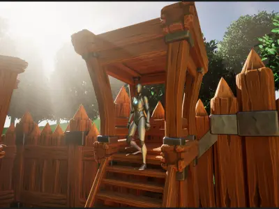 Stylized Medieval Siege Camp  Modular Prop Pack Low-poly 3D model