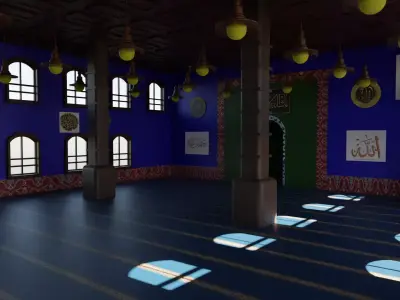 Mosque Interior Low-poly 3D model
