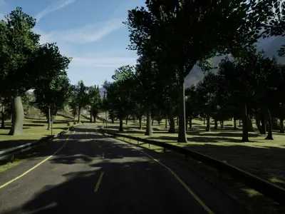 Unreal Engine - Forest Racing Track Low-poly 3D model