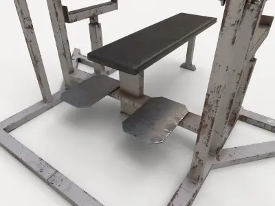 Powerlifting Squat Stand Bench Combo 3D model