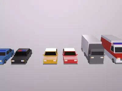 Lowpoly Car Set - Creativity with a Variety of Vehicles Low-poly 3D model