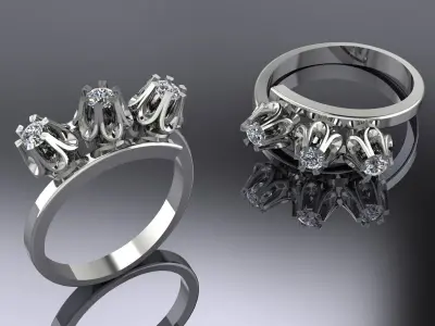 Jewelry Ring Gold 3D print model 21