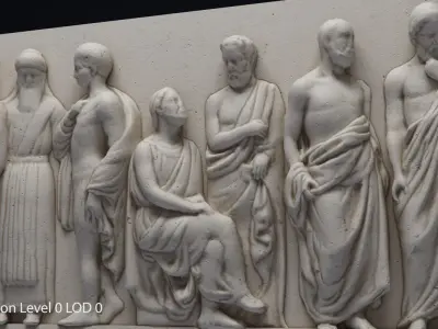 Bas Relief df4 Low-poly 3D model