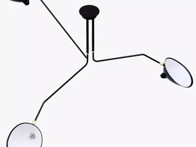 Serge Mouille Ceiling lamp 3 Arm MCL-R3 3D model