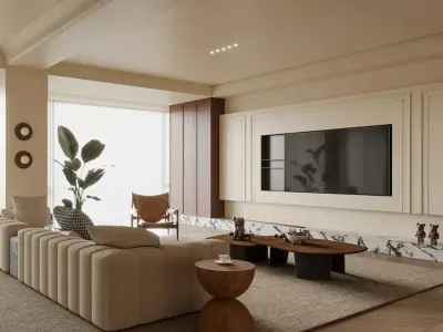 Modern living room 3D model  3D model