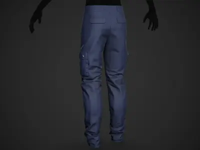 Blue Snowboard Pants Style 1 Low-poly 3D model