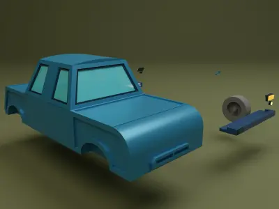 Lowpoly Car 1 Low-poly 3D model