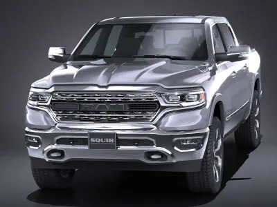 LowPoly Dodge Ram 1500 2019 Low-poly 3D model