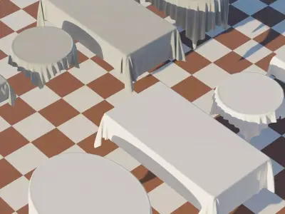 Detailed tablecloth 3D model