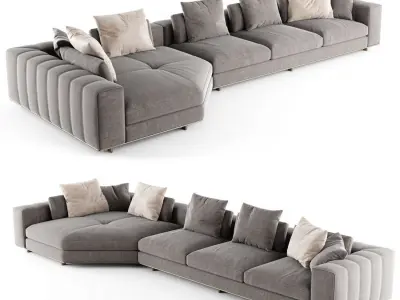 Modern Freeman sofa 02 3D model