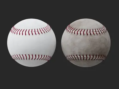 Baseball balls with textures 3D model