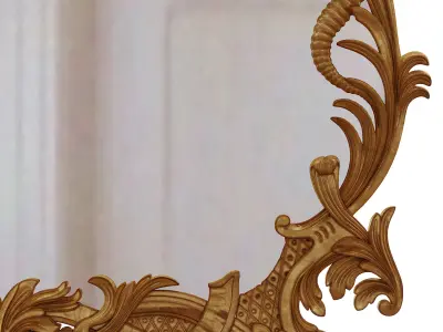 Palm Leaf Carving Giltwood Mirror  Late 18th  Early 19th Century 3D model