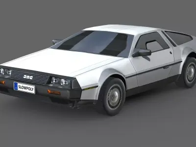 DeLorean DMC-12 1981 Low-poly 3D model