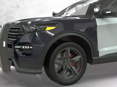 Police Interceptor SUV  lowpoly  3D model