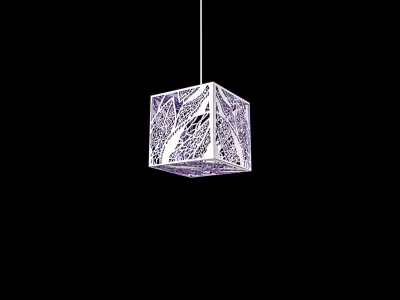 Chandelier 3d pendant light with two cubes hanging from it 3D model