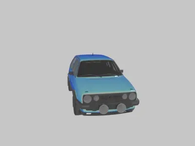 Low Poly Rally Car Low-poly 3D model