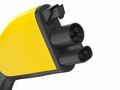 Electric Vehicle Charging Plug Socket 02 3D model