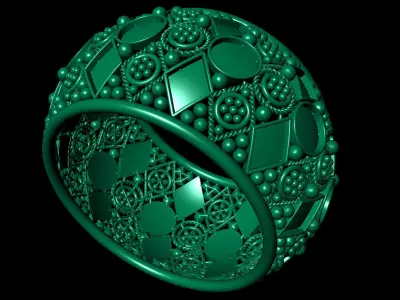 Women Ring 78 indian style enamel ring band for women 3D print model