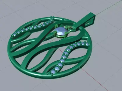 Single pendant or necklace 3D print model